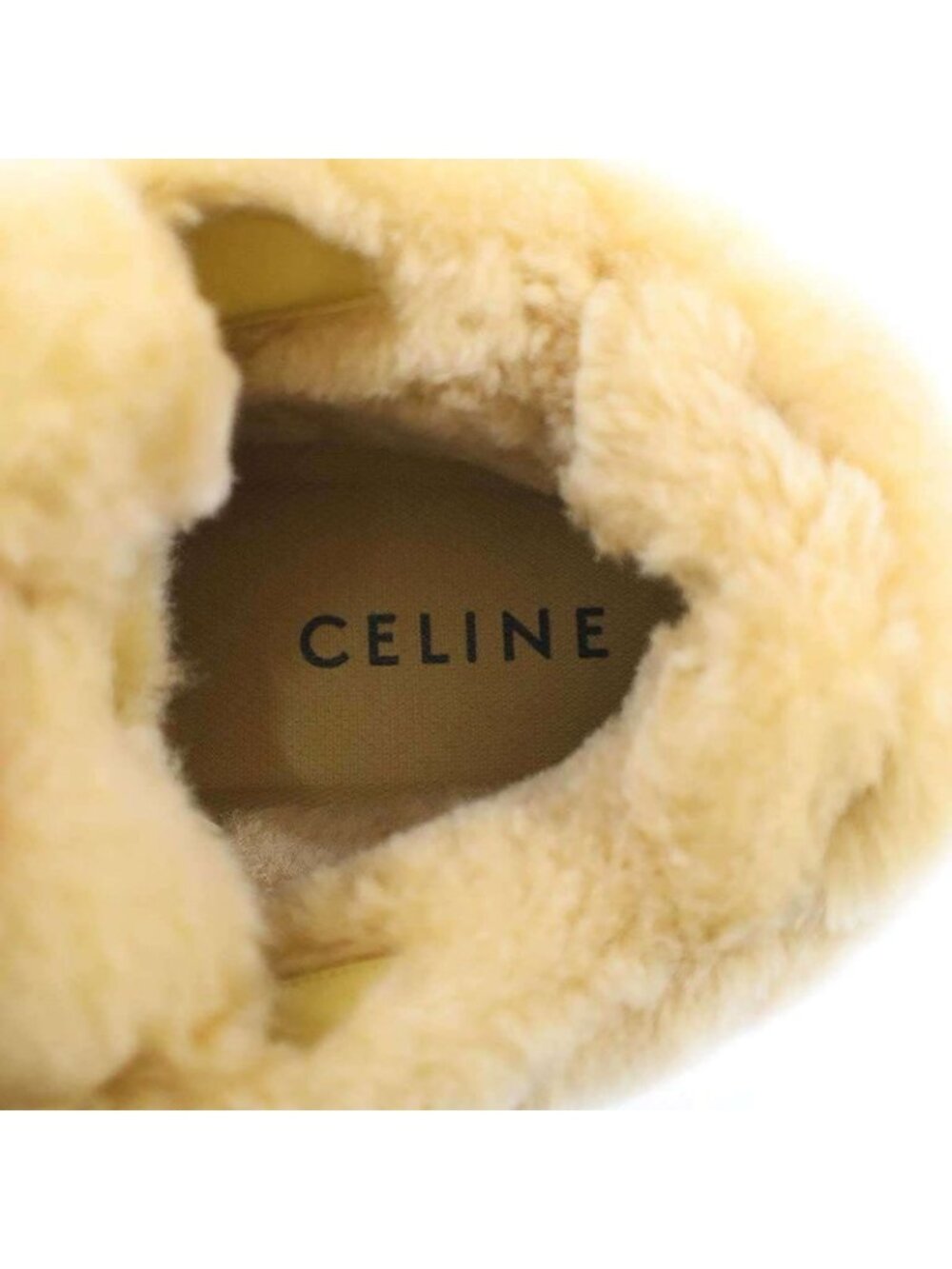 Celine Huntington Low Top Sneakers Shearling Beige 36 - Picture 5 of 6